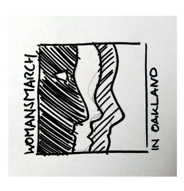 Wolfgang: The idea was that we’d have multiple silhouettes representing a group of women from different backgrounds, coming together to build a movement. The silhouettes are not supposed to represent ALL women though — we would need at least a dozen variations to try to get close — rather they symbolize the ideas of diversity, solidarity, and determination. It needed an illustrator to bring it to life, and that’s when Amy reached out to a long-time friend and colleague, Nicole LaRue.