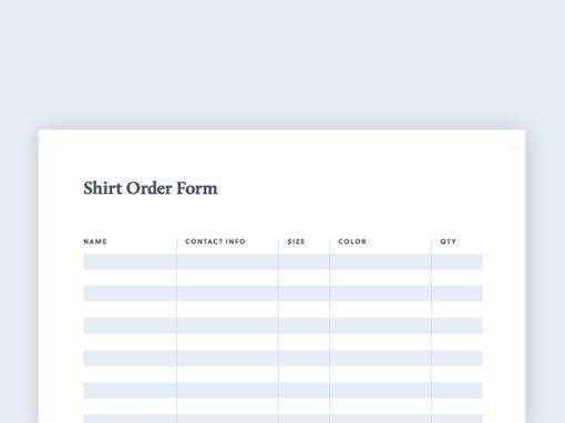 Learn how your organization can create a paper t-shirt order form.