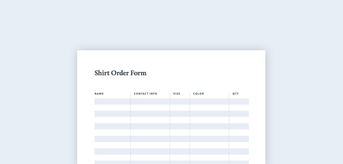 Learn how your organization can create a paper t-shirt order form.