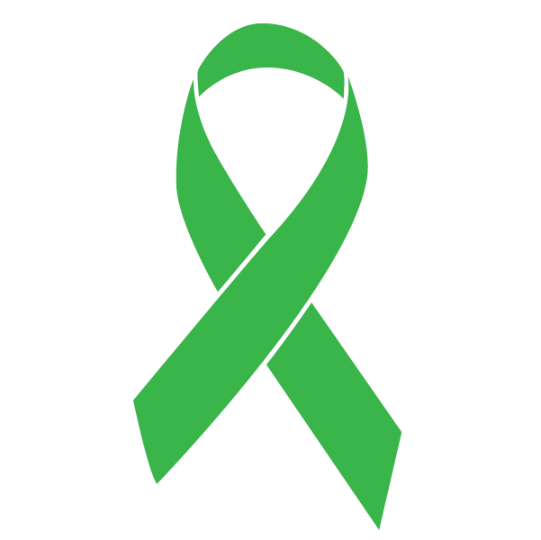 Green colored Adrenal Cancer ribbon