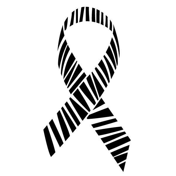 Zebra print Carcinoid Cancer ribbon