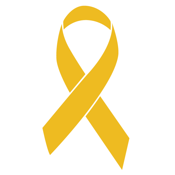 Gold colored Childhood Cancer ribbon