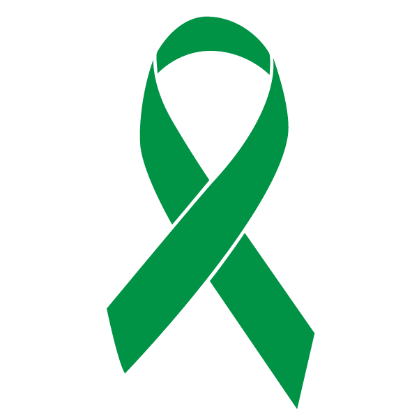 Kelly green colored Gallbladder Cancer ribbon