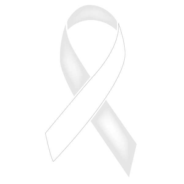 Pearl and white colored Lung Cancer ribbon