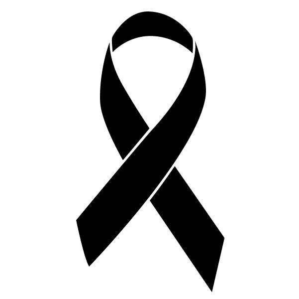 Black colored Melanoma ribbon