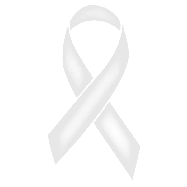 Pearl colored Mesothelioma ribbon