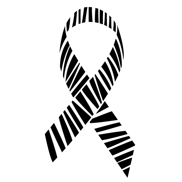 Zebra print Rare Cancers ribbon
