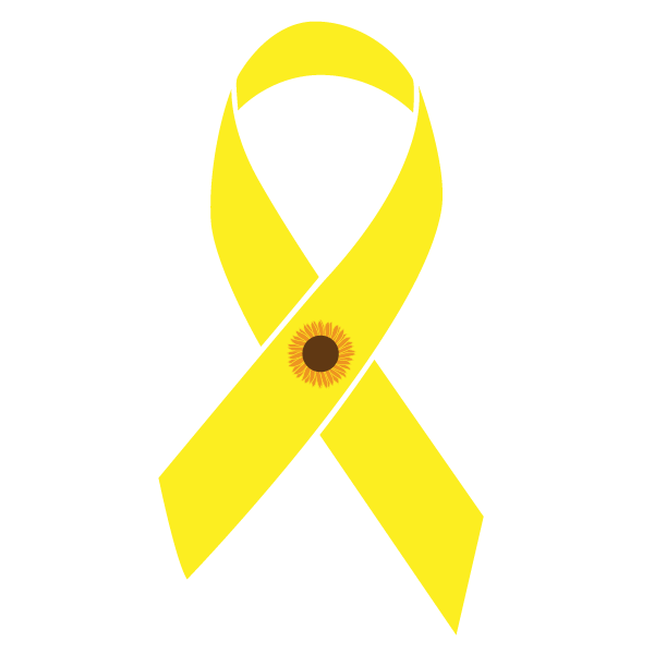 Yellow with a Sunflower Sarcoma ribbon