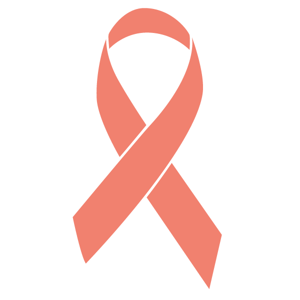 Peach colored Uterine Cancer ribbon