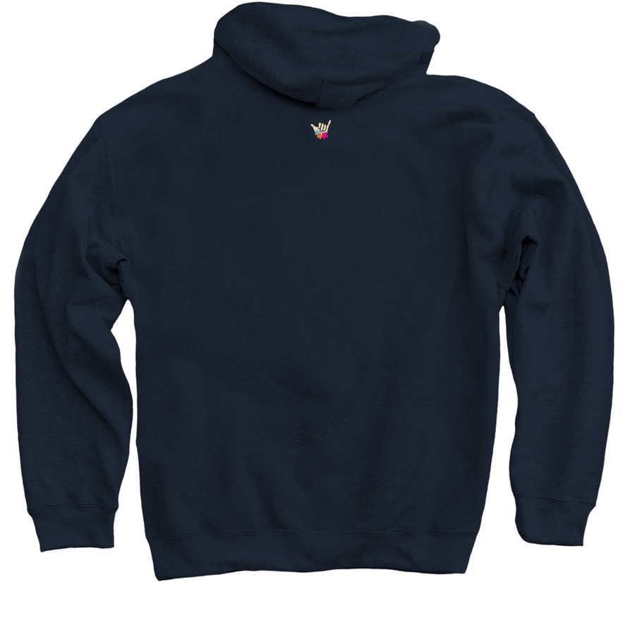 Back view of the It’s Summer Somewhere hoodie created by Nicole Eddy