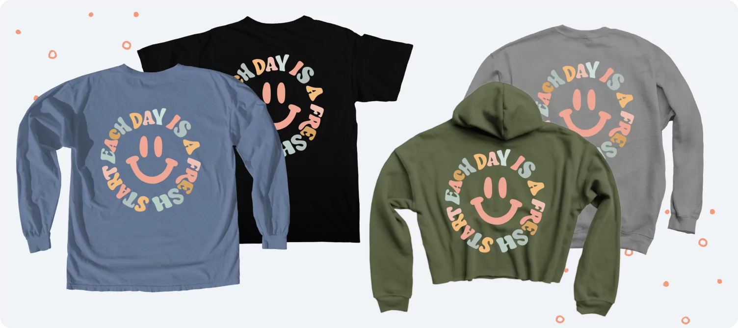 Each Day is a Fresh Start Smiley merch from the famous TikTok creator Brittany Lupton.