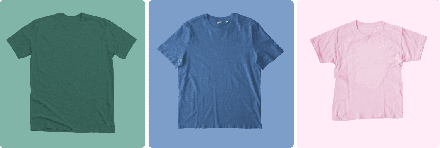 A variety of t-shirt styles