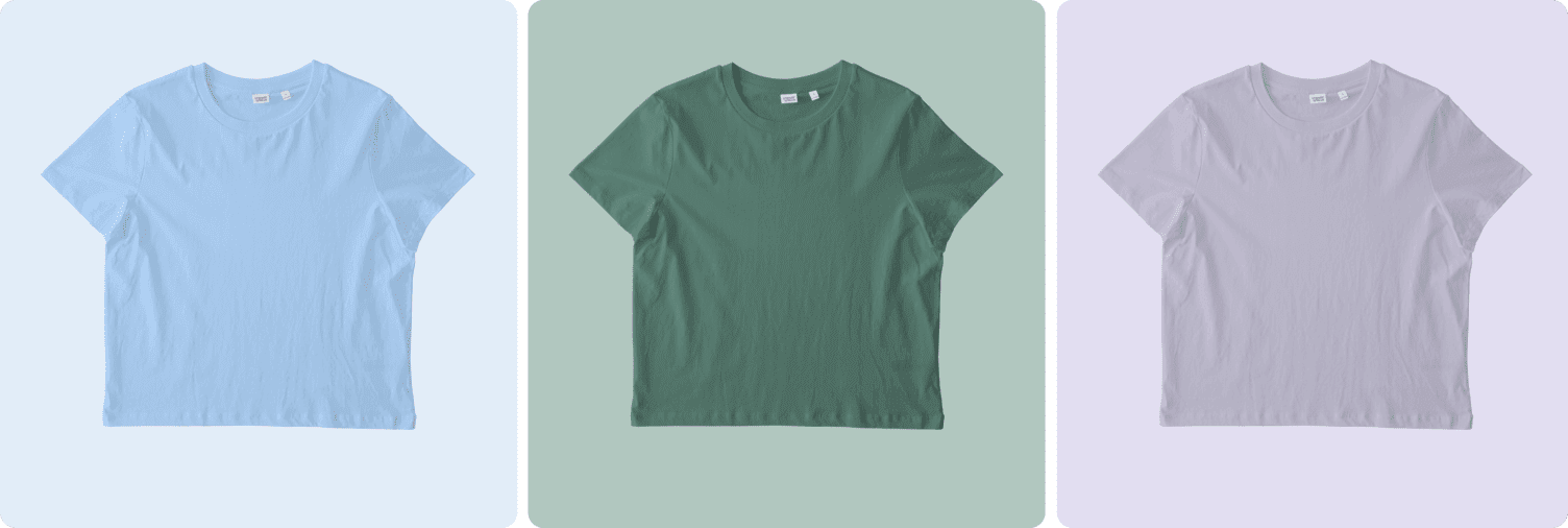 The Stanley/Stella Muser Tee shown in various colors